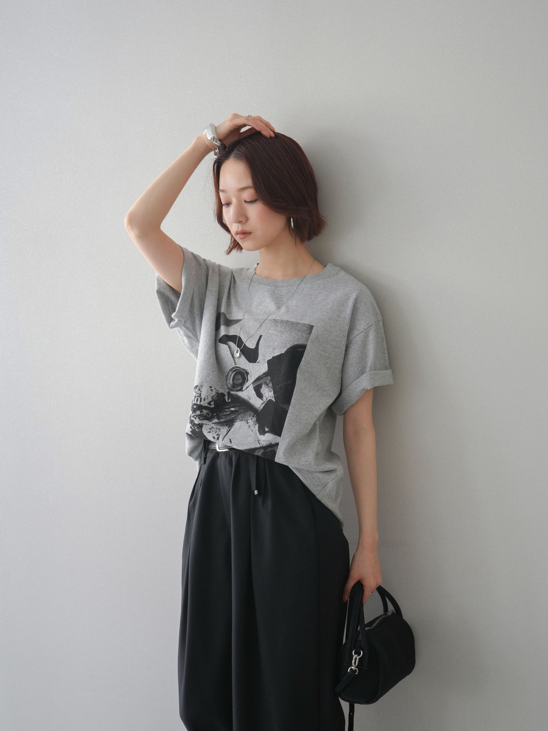[予約]モノクロフォトTシャツ/mokugray1