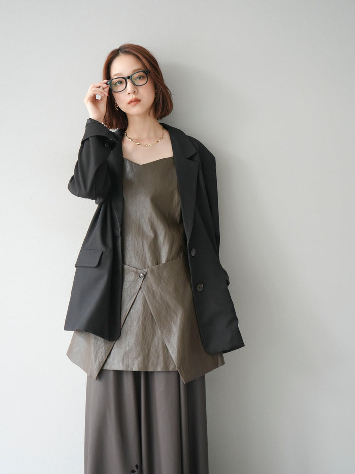[予約]エステルオーバーテーラードジャケット/ブラック