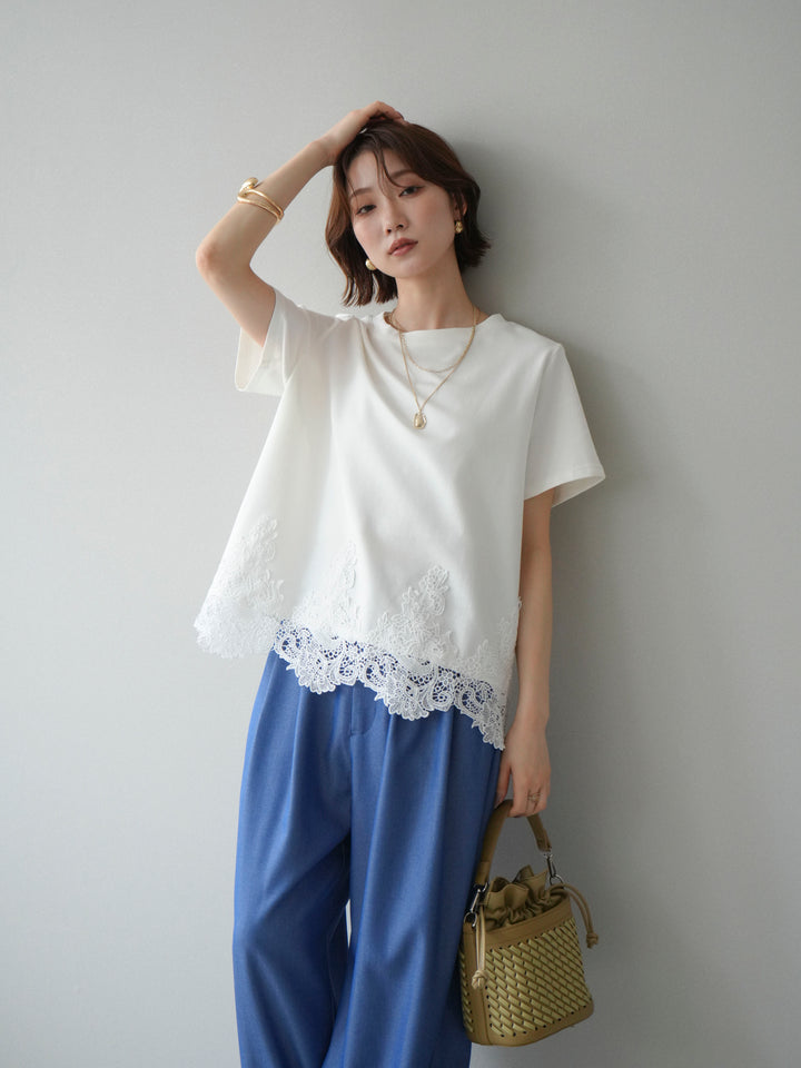 [予約]レースコンビボックスTEE/white