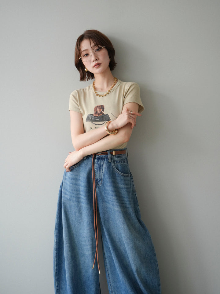 【預購】狗狗迷你T卹/米色