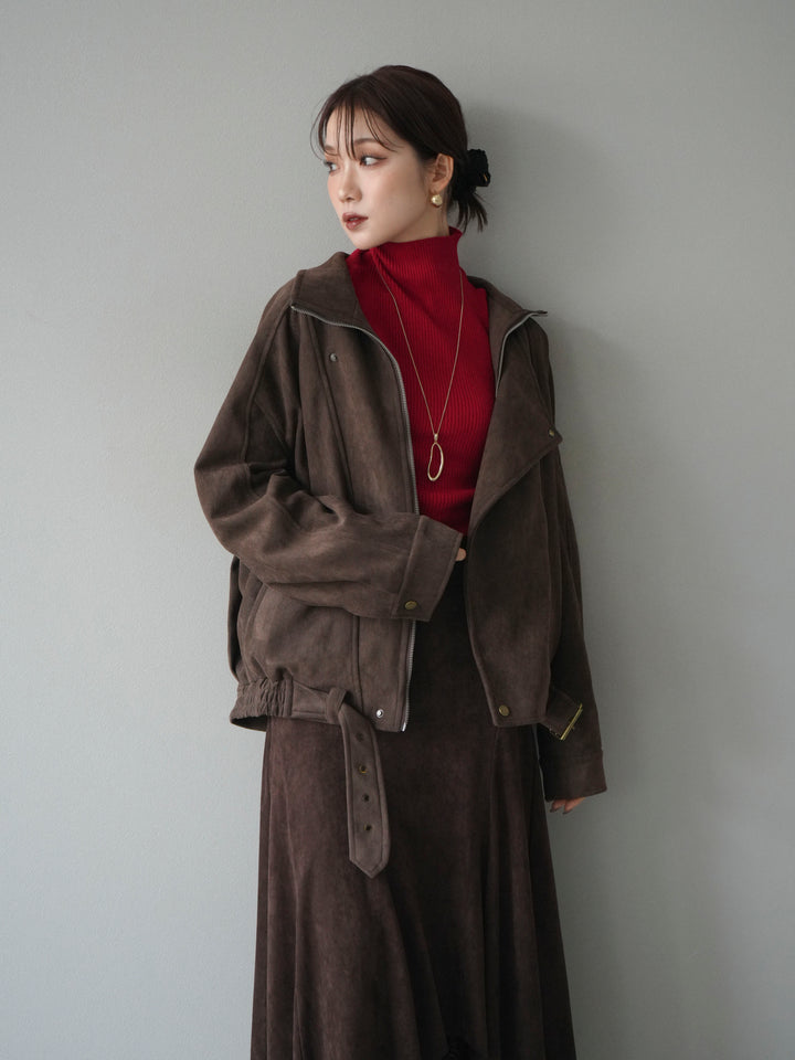 [予約]スエードライダースミドルジャケット/brown