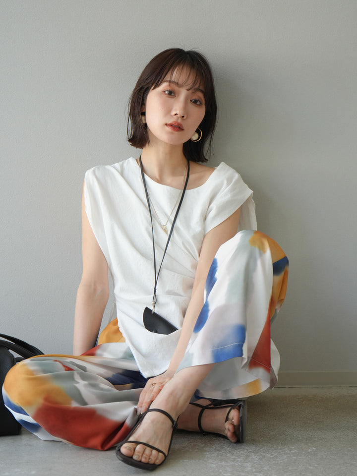 [預訂] 側扭法式上衣/象牙白