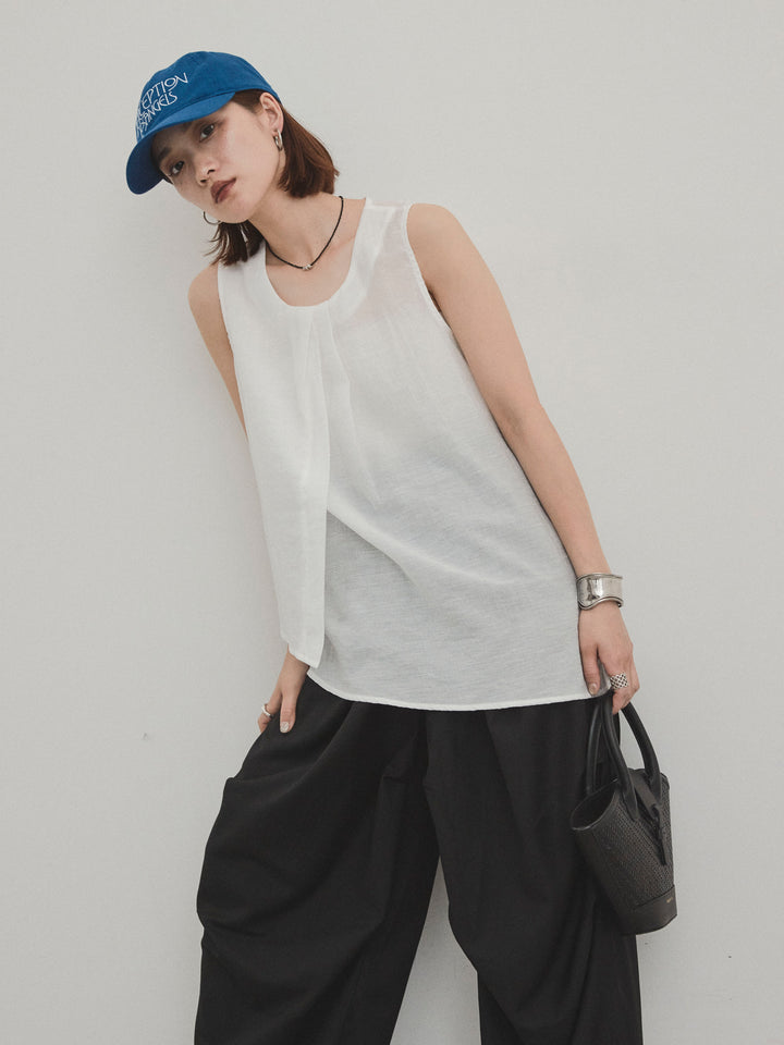 [予約]シアータックアシンメトリーブラウス/アイボリー