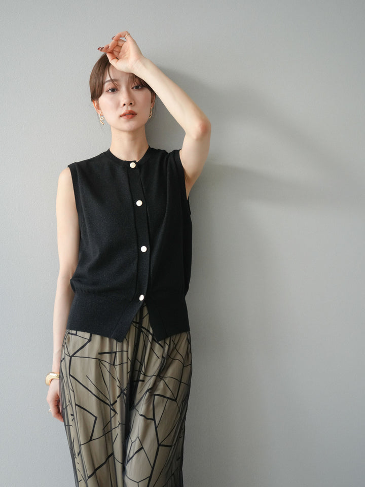 [予約]ラメニットベスト/ブラック