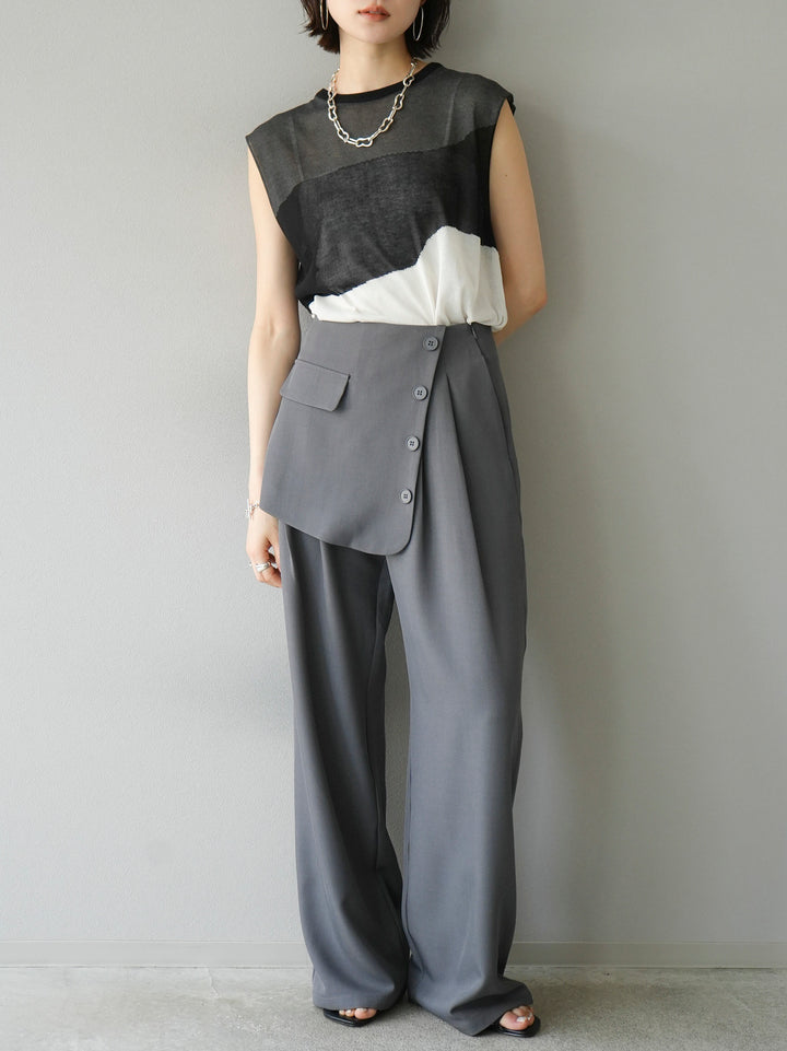 [Pre-order] Front flap slacks pants/gray