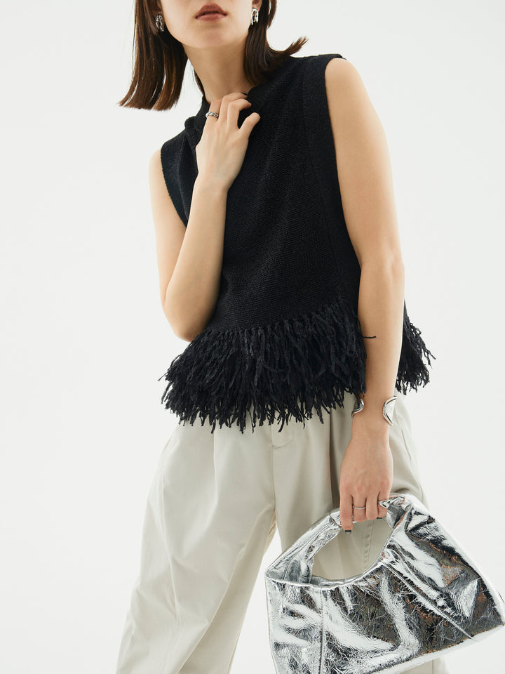 【Allure】[SET]フェザーヤーンニットベスト+フェザーヤーンニットベスト(2set)