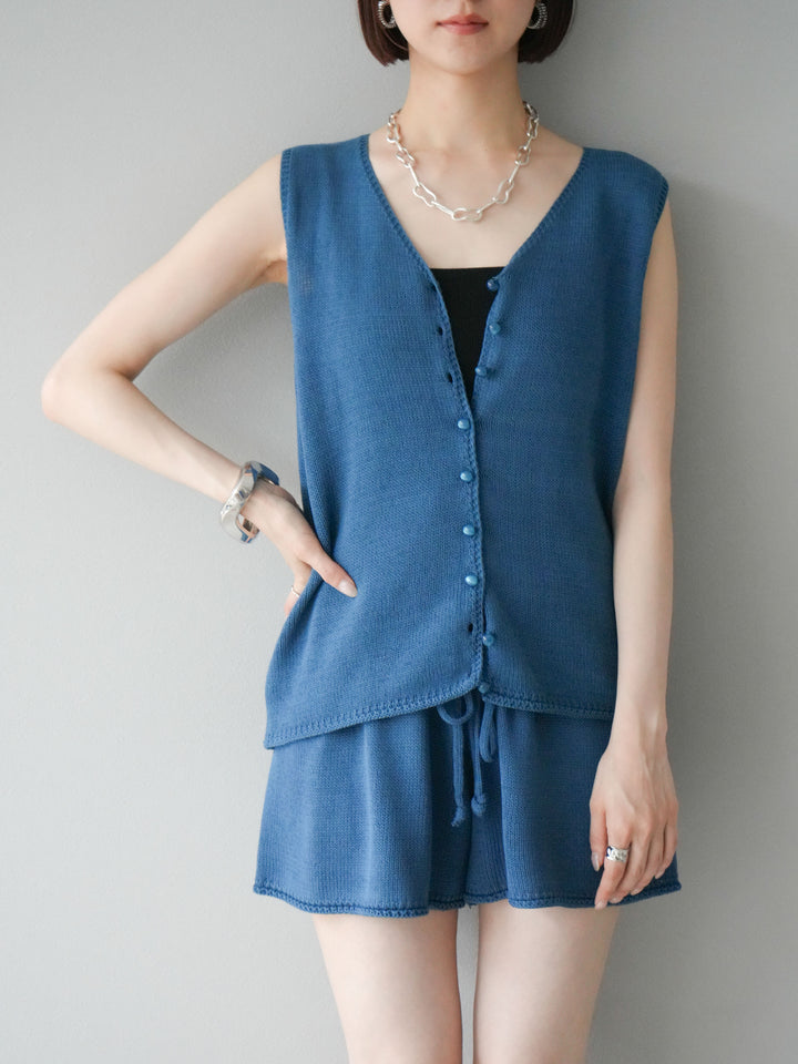 [SET]ニットベスト＆ショートパンツSET UP(2set)