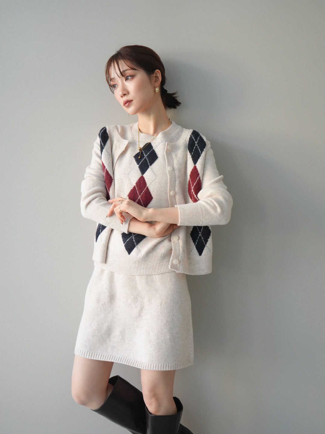 [SET]アーガイル柄3ピースSET UP(2set)