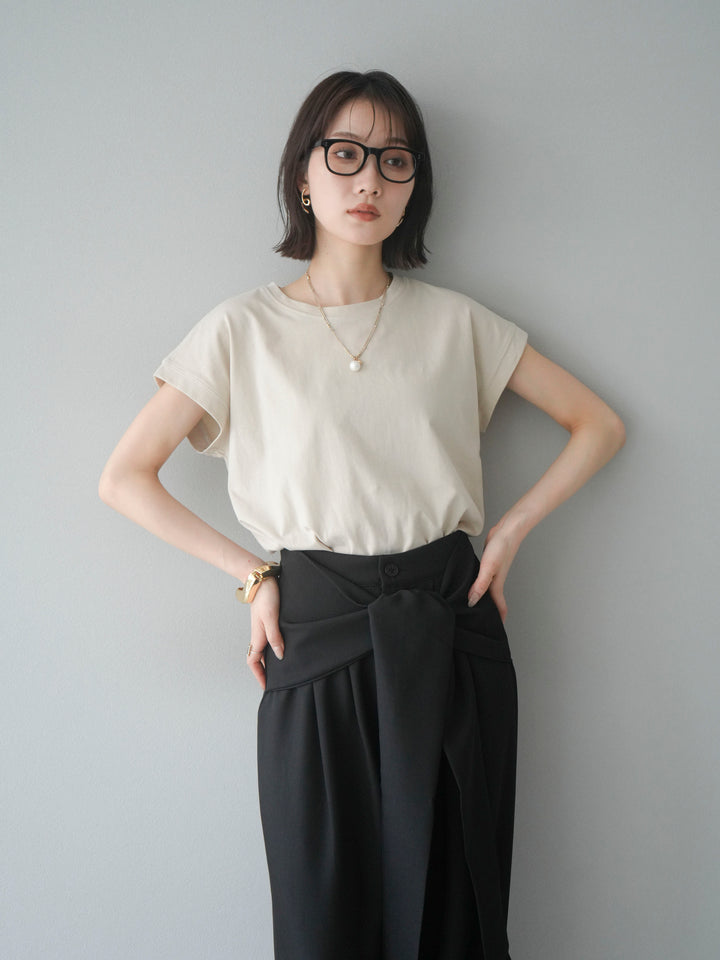 [予約]フレンチスリーブTシャツ/ベージュ　