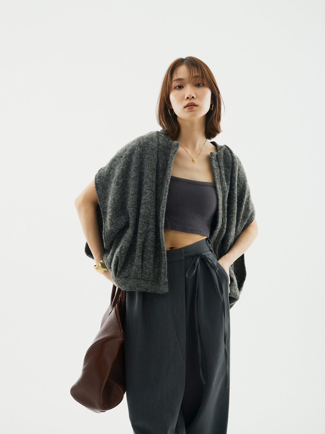 【Allure】[SET]ウール混コクーンブルゾン+ウール混コクーンブルゾン(2set)