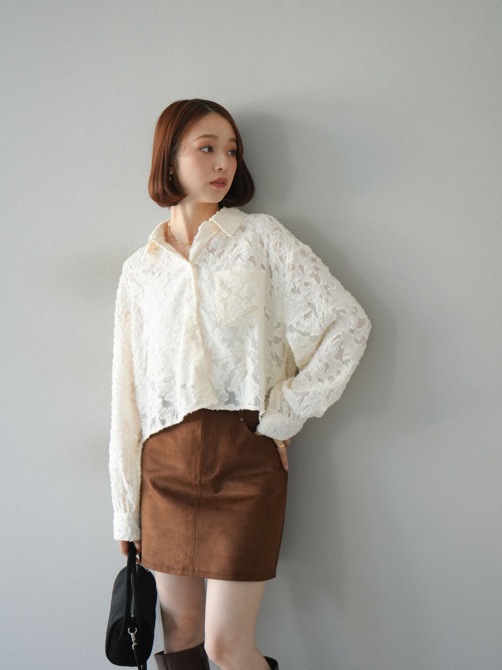 [予約]ジャガードショートシャツ/オフホワイト