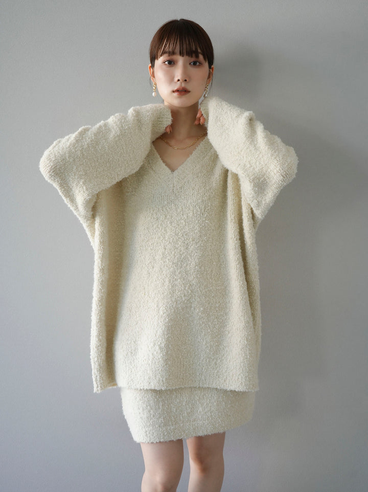 [SET] 橢圓針織衫 & 迷你裙 SET UP