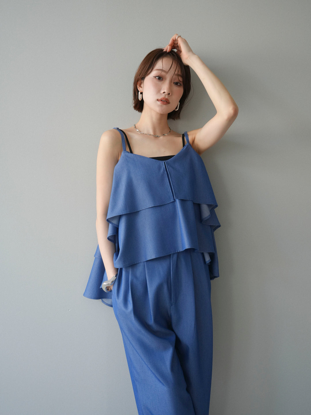 [予約]ティアードキャミソール/blue