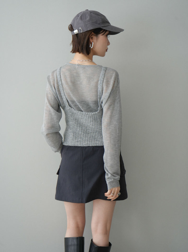 [予約]ビスチェアンサンブルシアーニット/gray