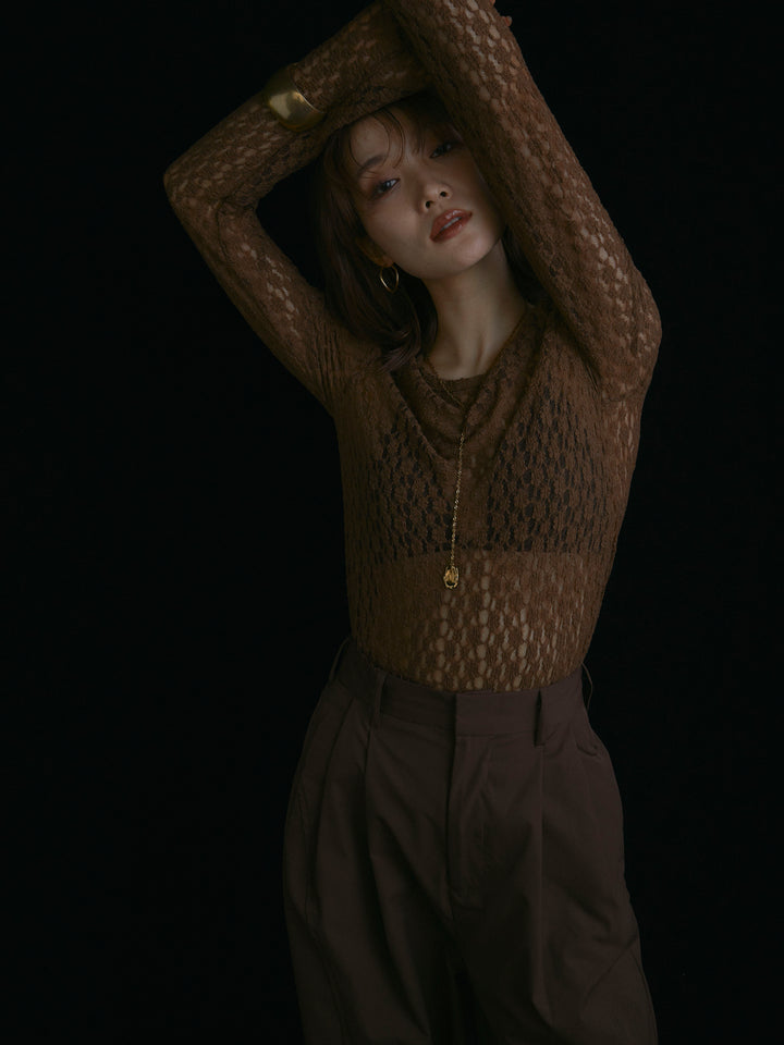 【Allure】[SET]バックラウンドレーストップス+バックラウンドレーストップス(2set)