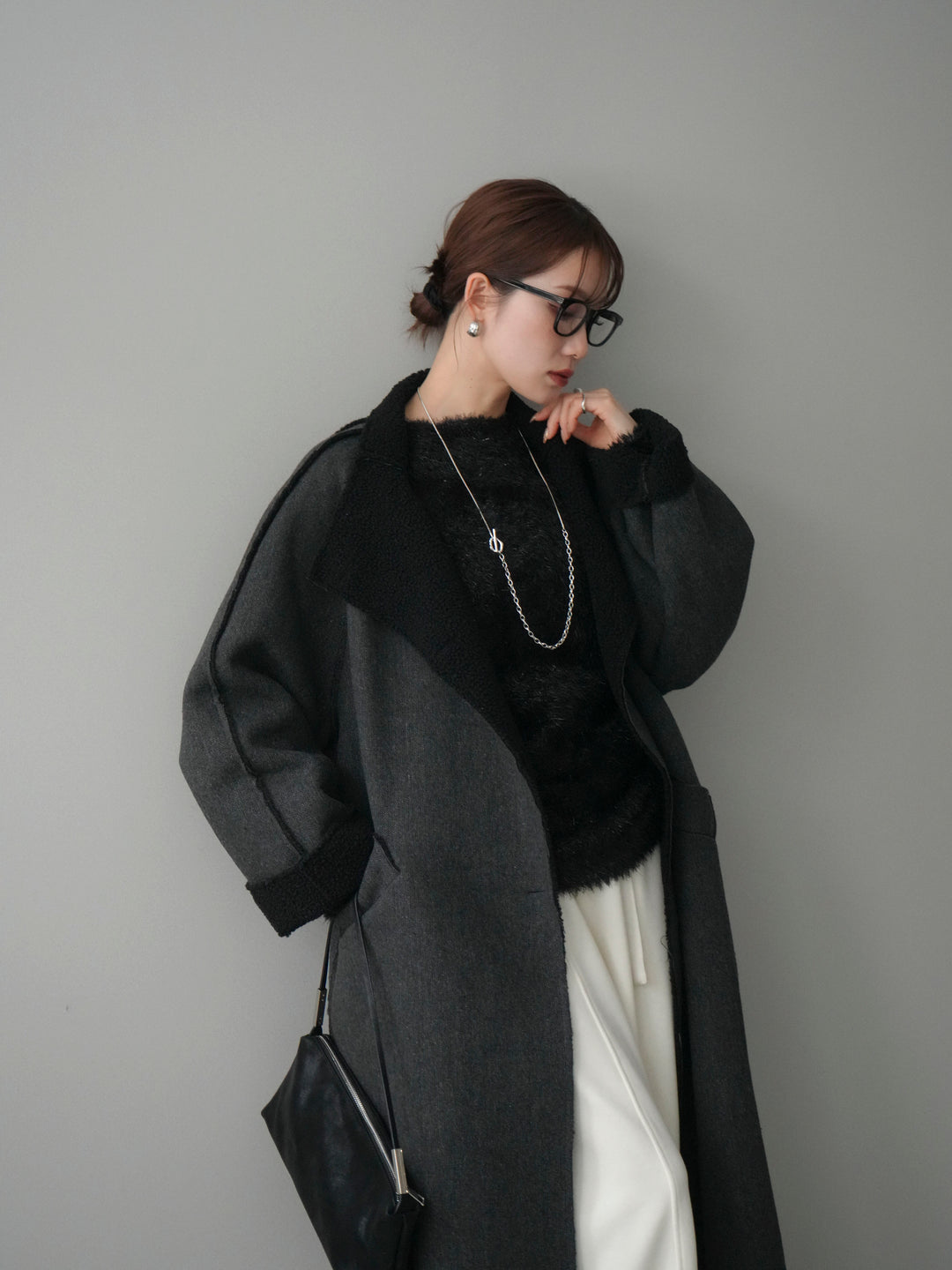 [予約]アウトシーム裏ボアコート/black