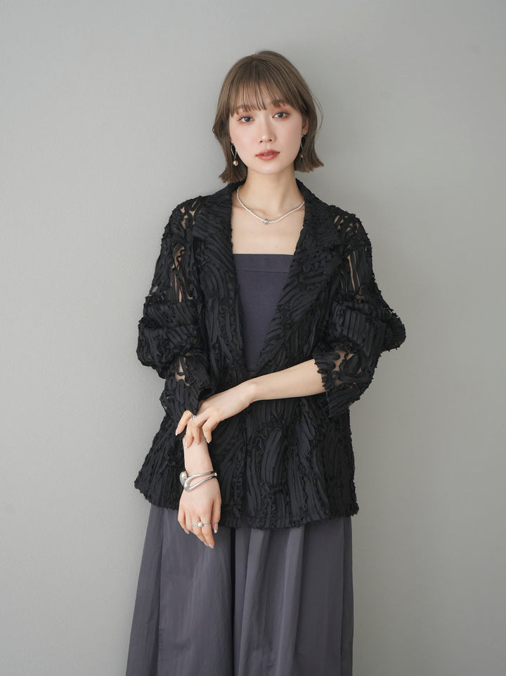 [予約]シアージャガードテーラードジャケット/ブラック