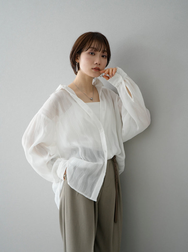 [SET] Willow Wave Overshirt + Choice of Necklace Set (2set)