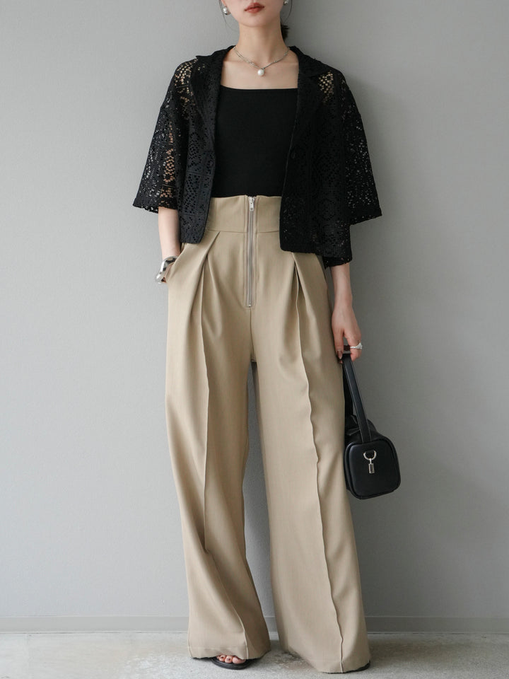 [予約]レースハーフショートジャケット/ブラック