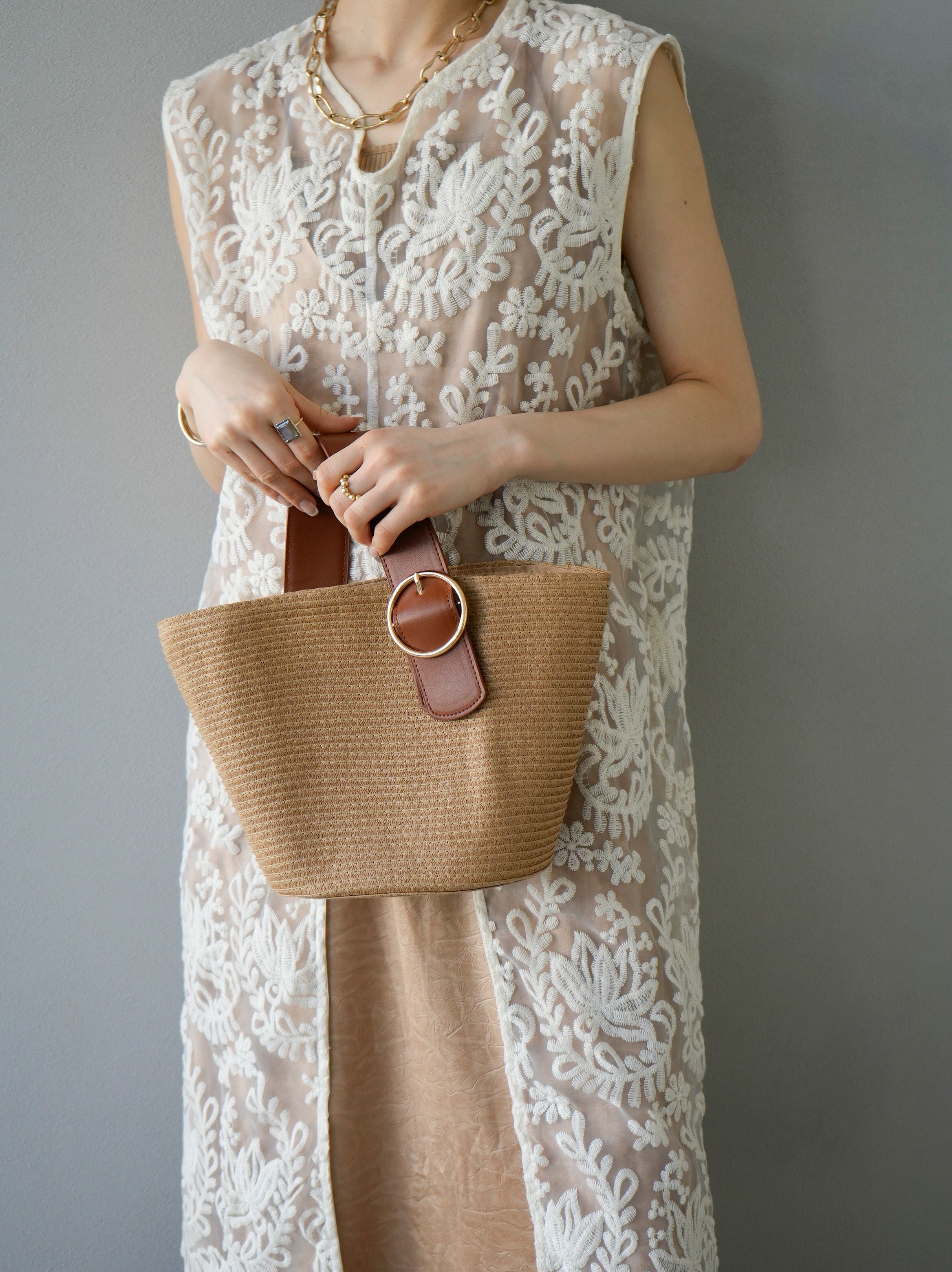 予約]ワンハンドルペーパーかごバッグ/ブラウン – Lumier