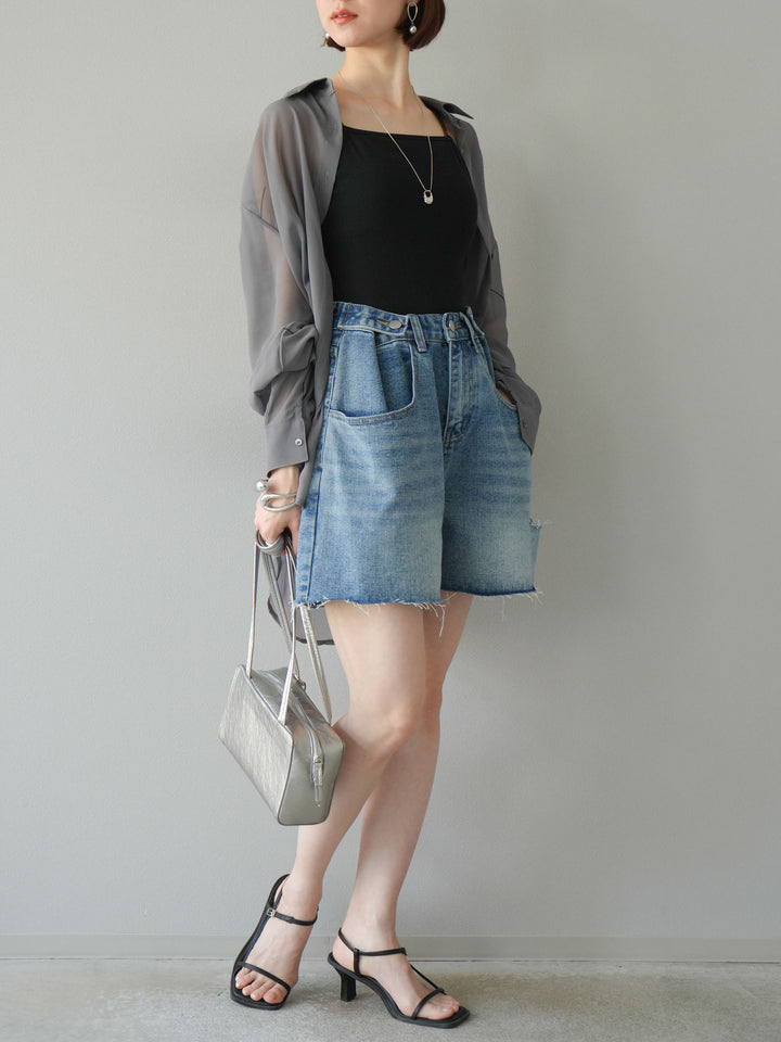 【預購】寬鬆半身牛仔褲/藍色