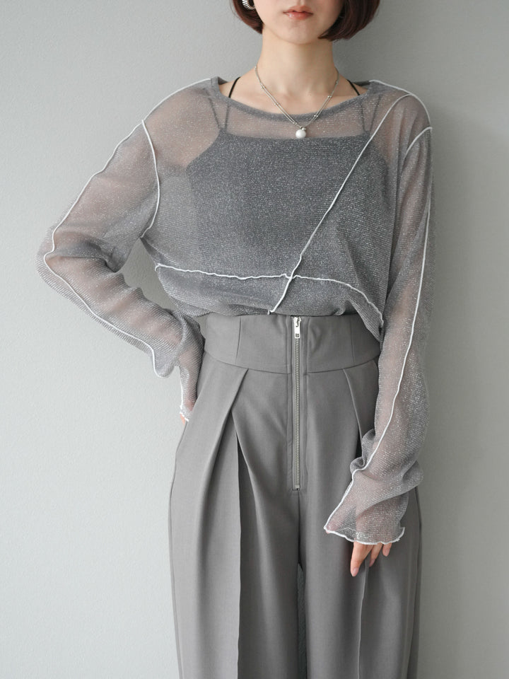 [SET]ラメシアーバイカラーメロープルオーバー+ラメシアーバイカラーメロープルオーバー(2set)