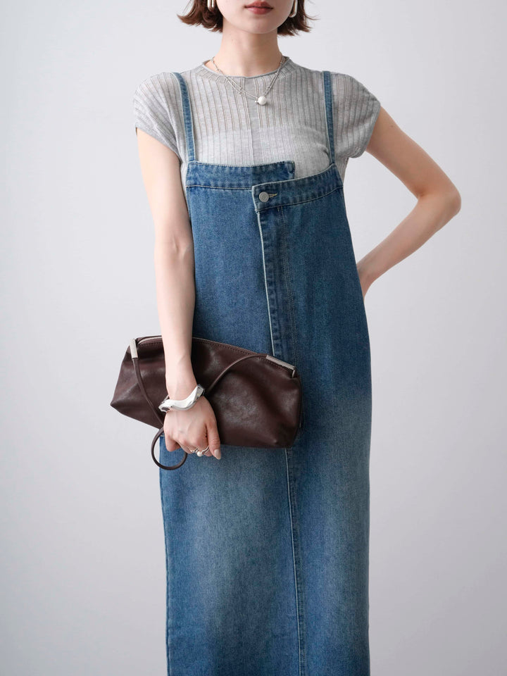 [予約]シアーリブフレンチニットトップス/grey