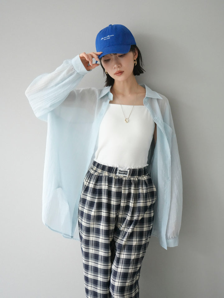 [予約]ドライタッチシアーオーバーシャツ/ブルー