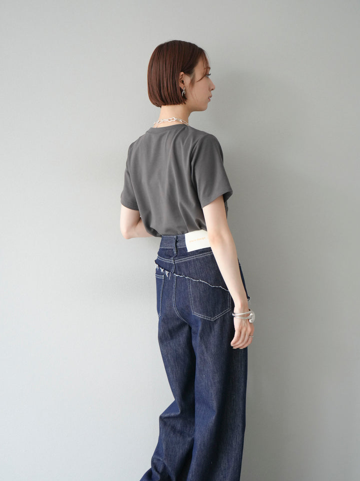 [預購] 緊身胸衣設計T卹/炭灰色