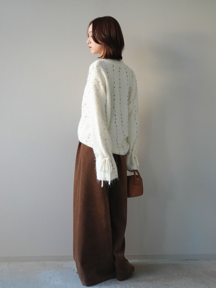 [予約]ベルトデザインループコールテンワイドパンツ(ベルト付き)/camel