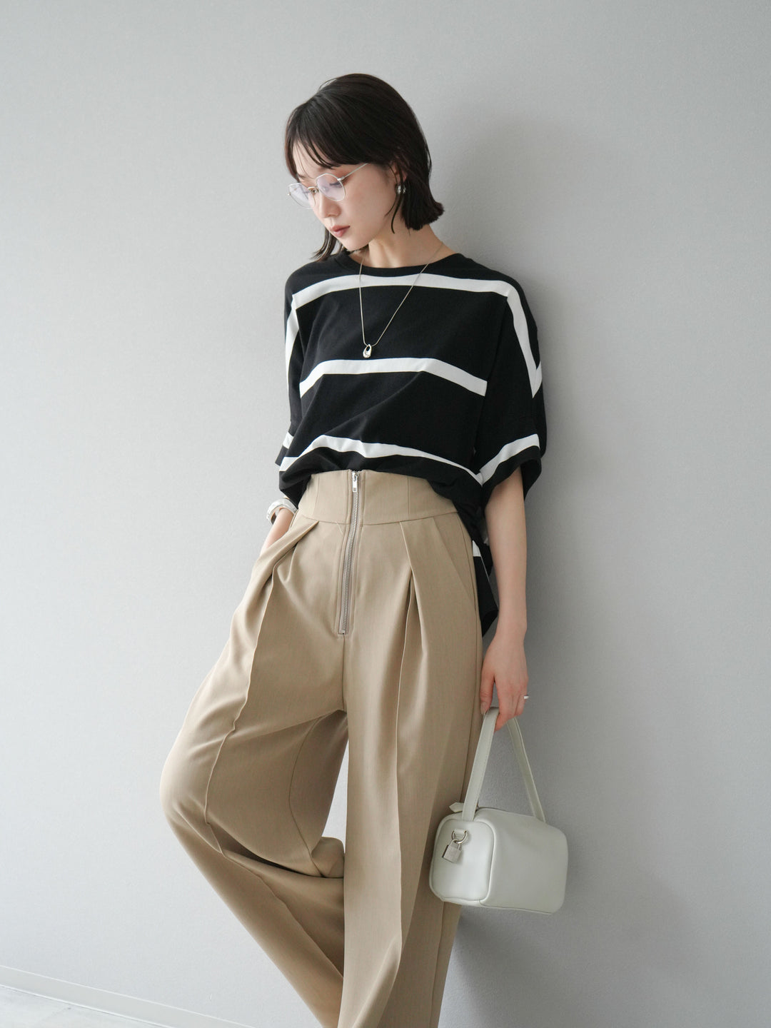 [予約]ボーダードルマンBIG Tシャツ/ブラック✕オフ