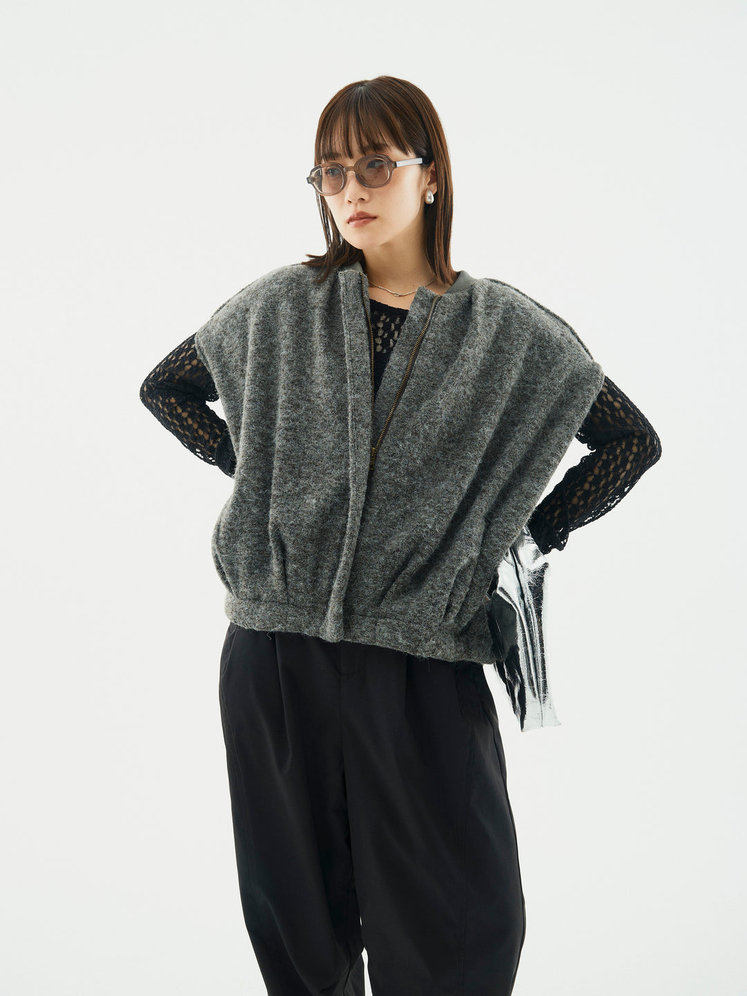 【Allure】[SET]ウール混コクーンブルゾン+ウール混コクーンブルゾン(2set)