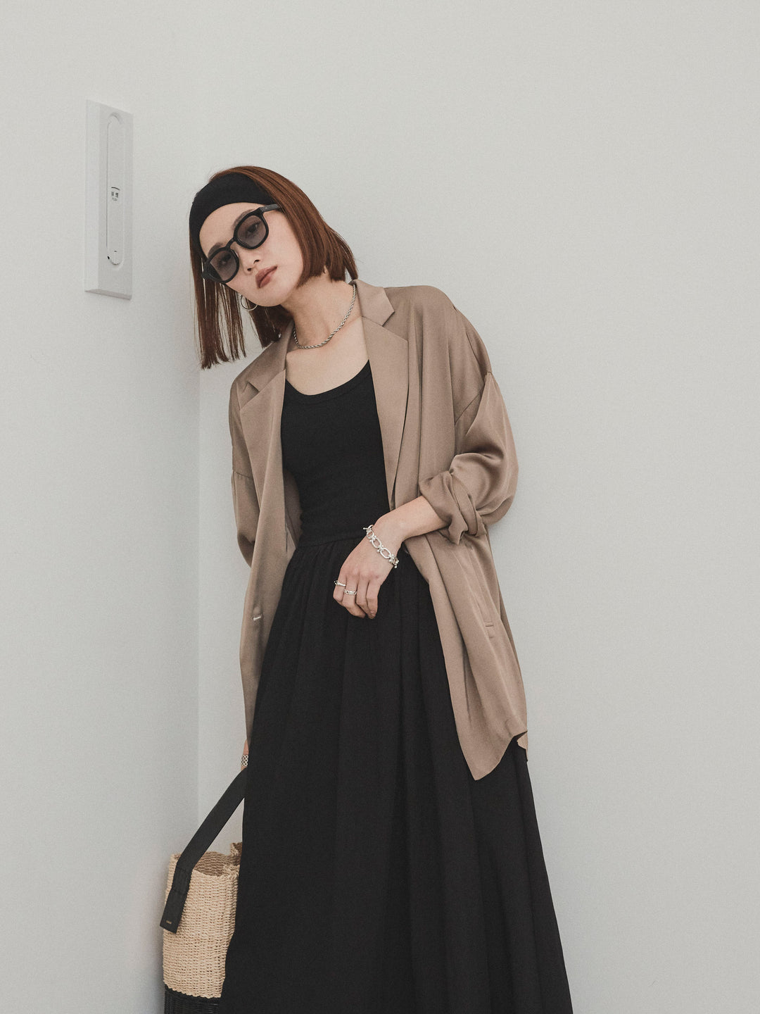 [SET]マットサテンジャケット+マットサテンジャケット(2set)