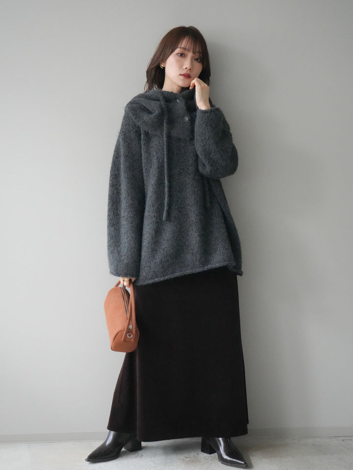 [SET]バラクラバSETニットプルオーバー+ベルベットナロースカート(2set)