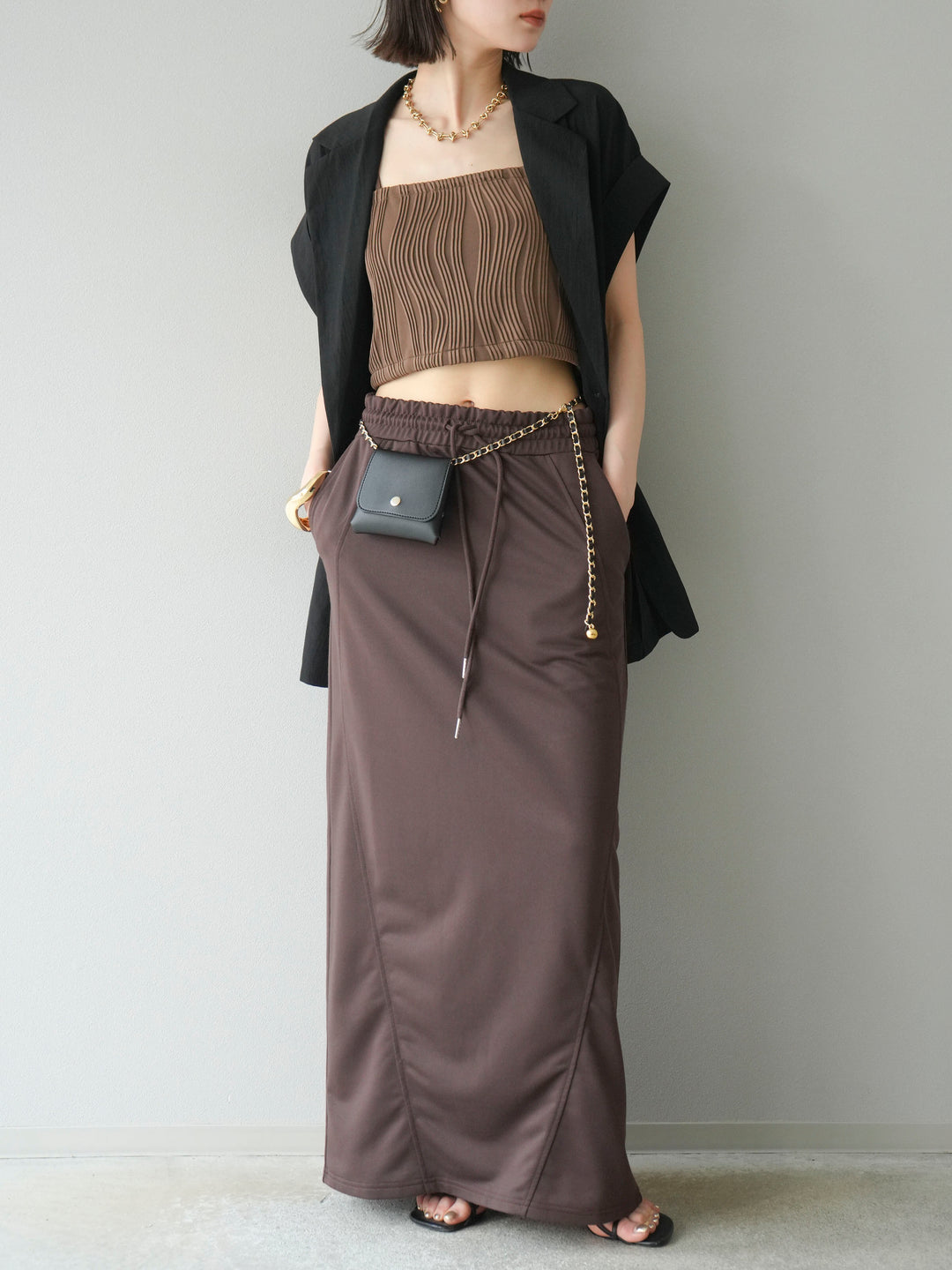 [SET] 毛衣長裙+毛衣長裙（2件套）