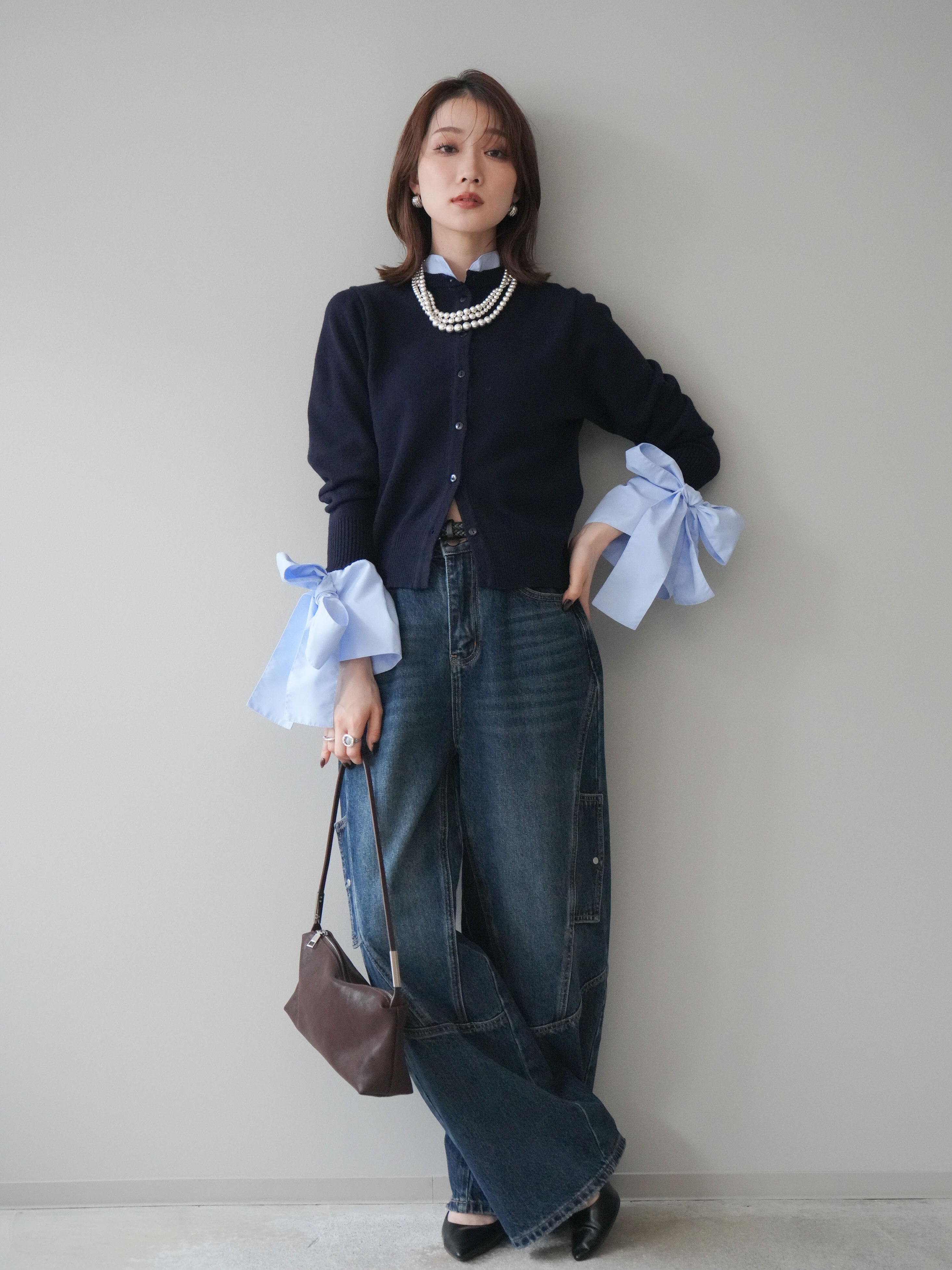 予約]カーゴデザインコクーンデニムパンツ/navy – Lumier