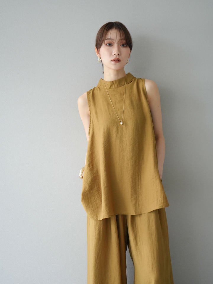 [SET]ホルターネックバックスリットブラウス＆スーパーワイドパンツSET UP(2set)