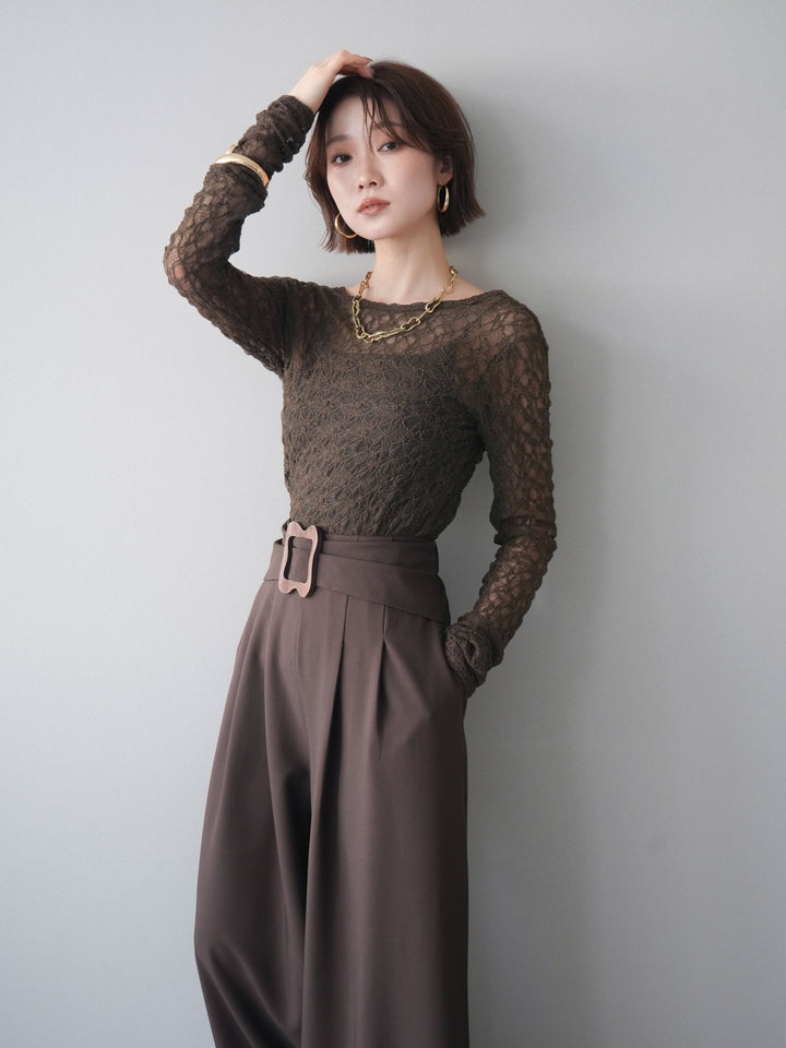 [予約]バックラウンドジャガードレーストップス/brown