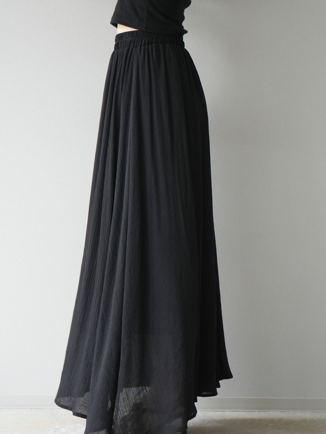 [SET]ビーズモチーフ楊柳ブラウス＆フレアスカートSET UP(2set)