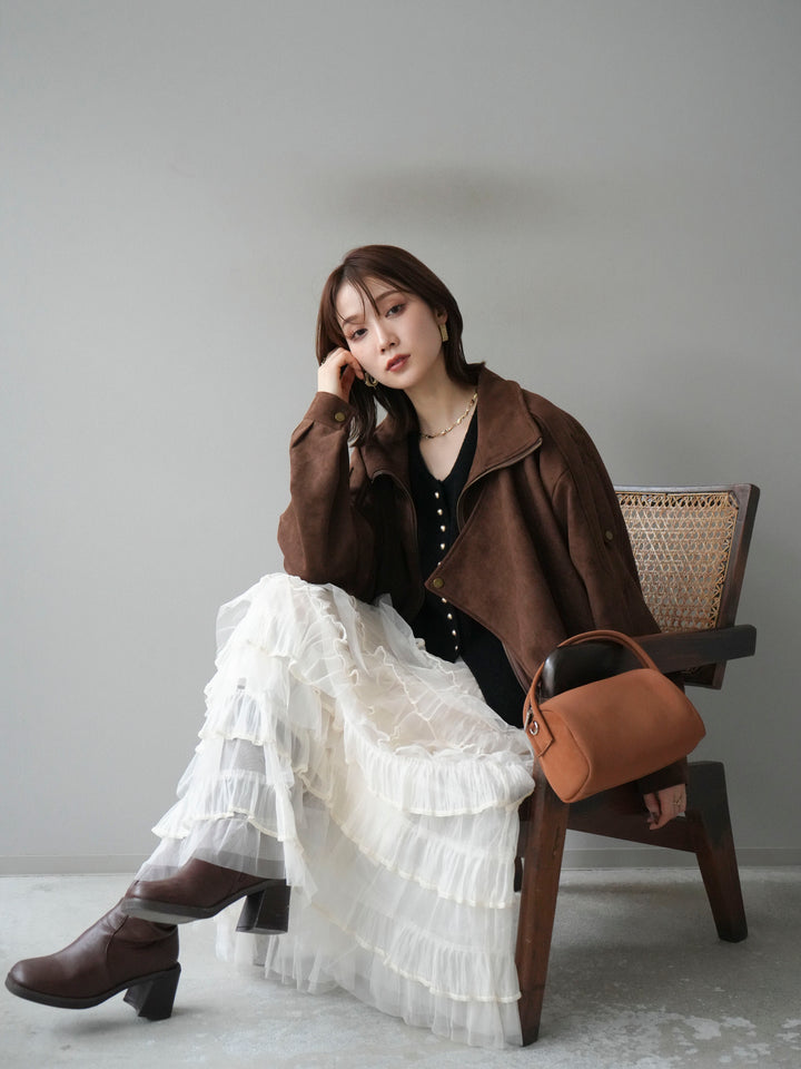 [予約]スエードライダースジャケット/ブラウン