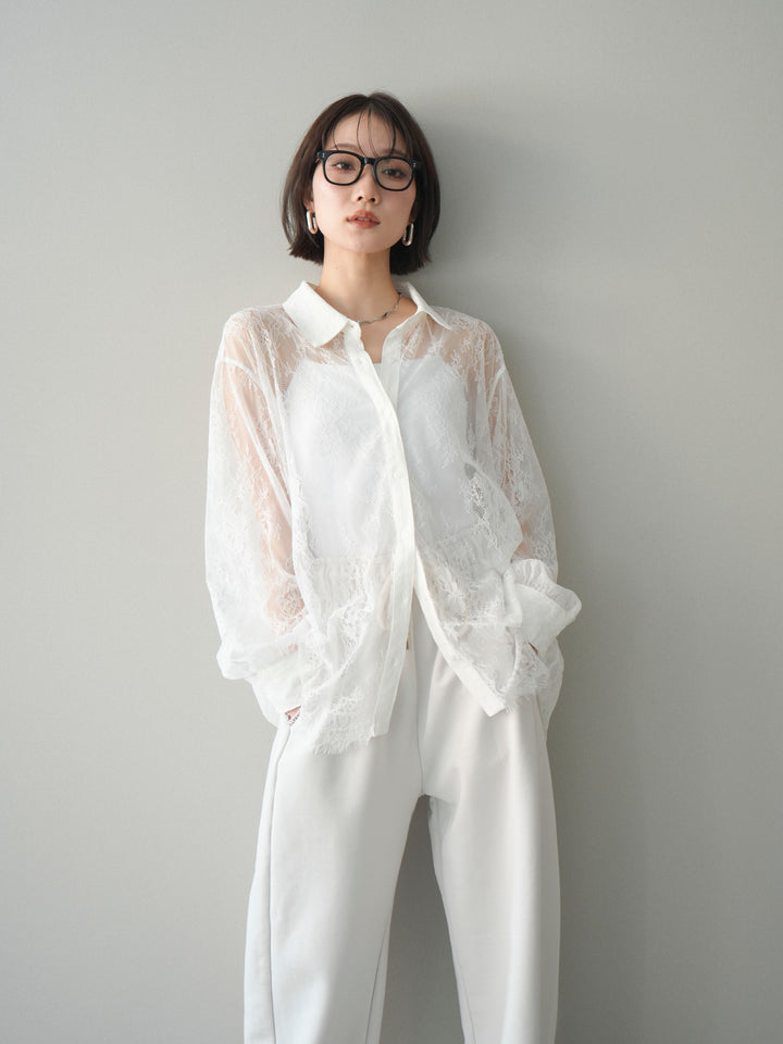 [SET]総レースボリュームスリーブシャツ+選べるアクセセット(2set)