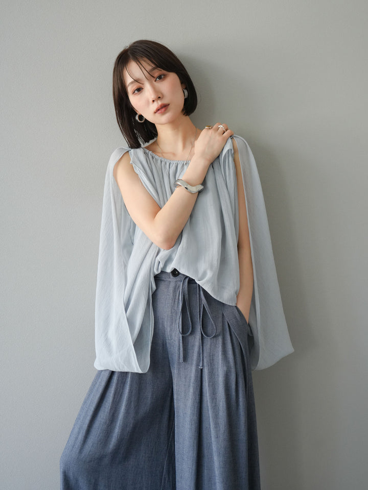 [予約]ラメシアーバルーントップス/ブルー