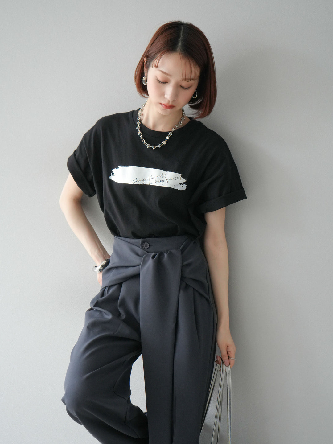 [SET]箔プリントTシャツ+箔プリントTシャツ(2set)
