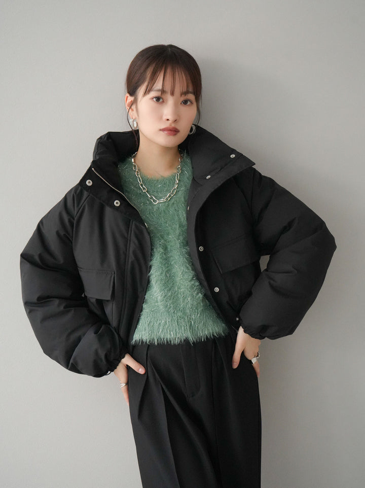 [予約]ファイバーダウンショートブルゾン/ブラック