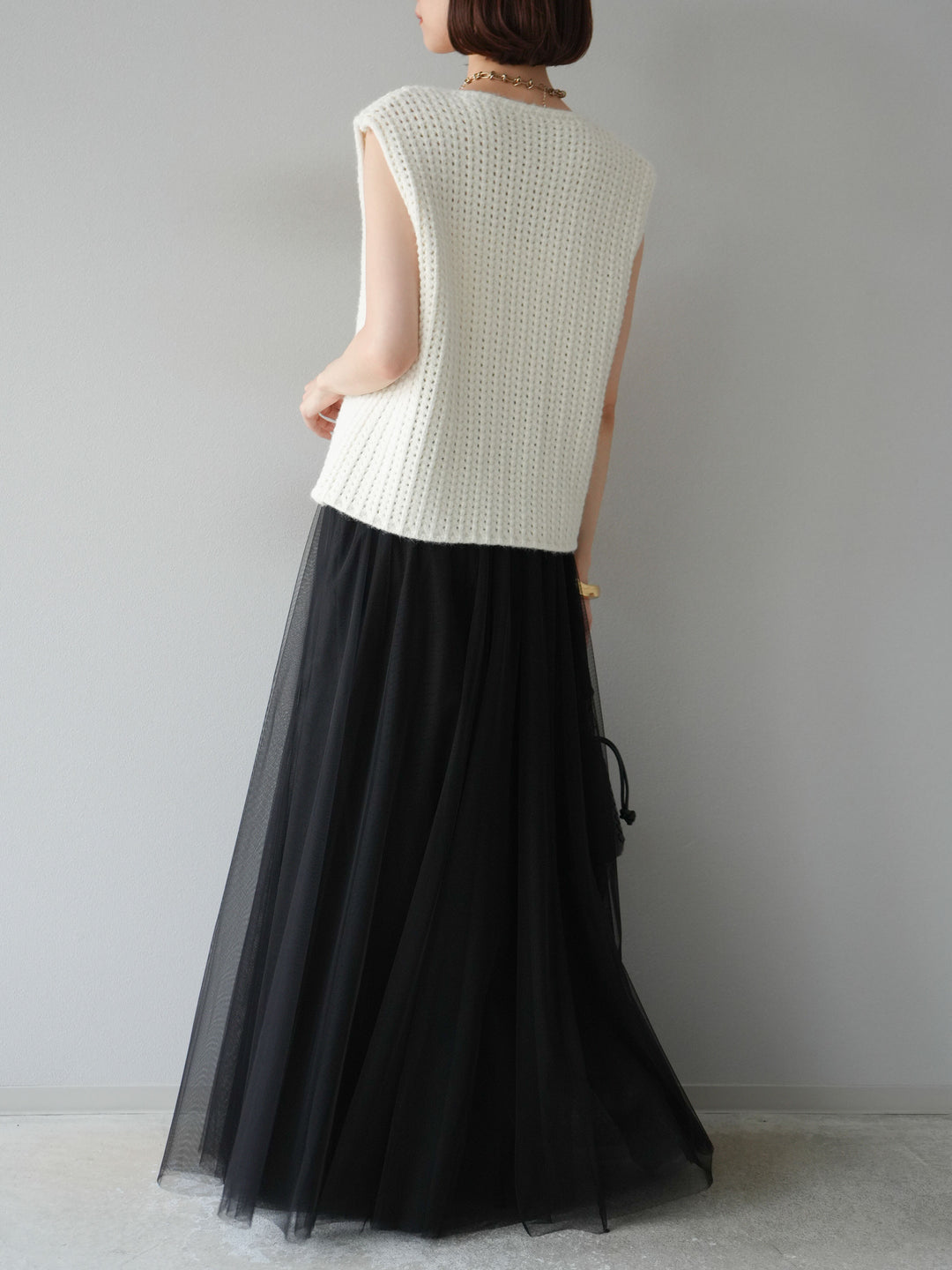 [予約]チュールボリュームスカート/ブラック