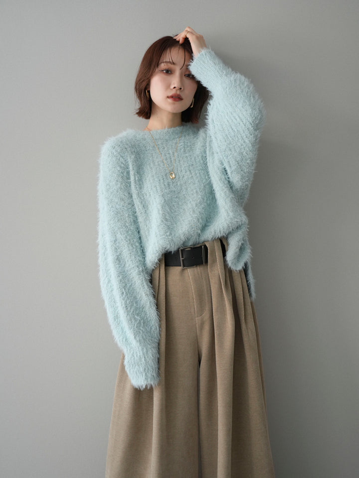 [SET]ボリュームスリーブシャギー MIXニットプルオーバー+ボリュームスリーブシャギー MIXニットプルオーバー(2set)