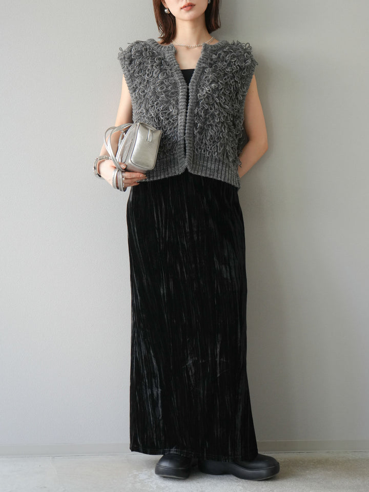 [予約]ループデザインホックベスト /チャコール