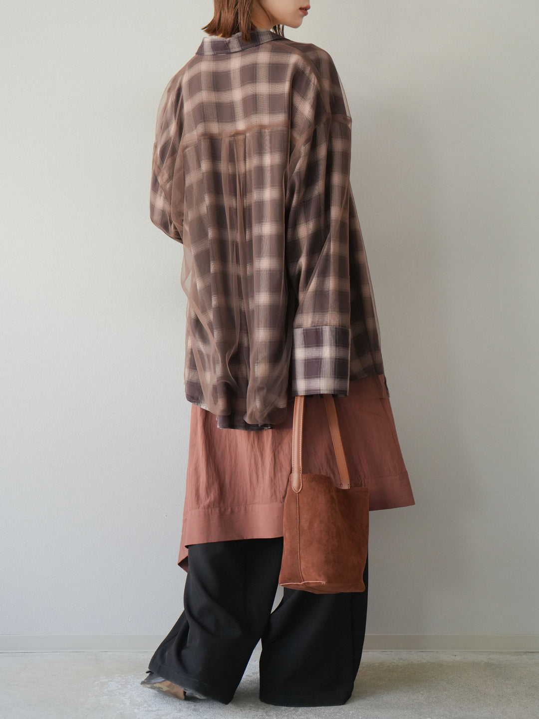 [予約]アシンメトリーレイヤードスカート/ブラウン