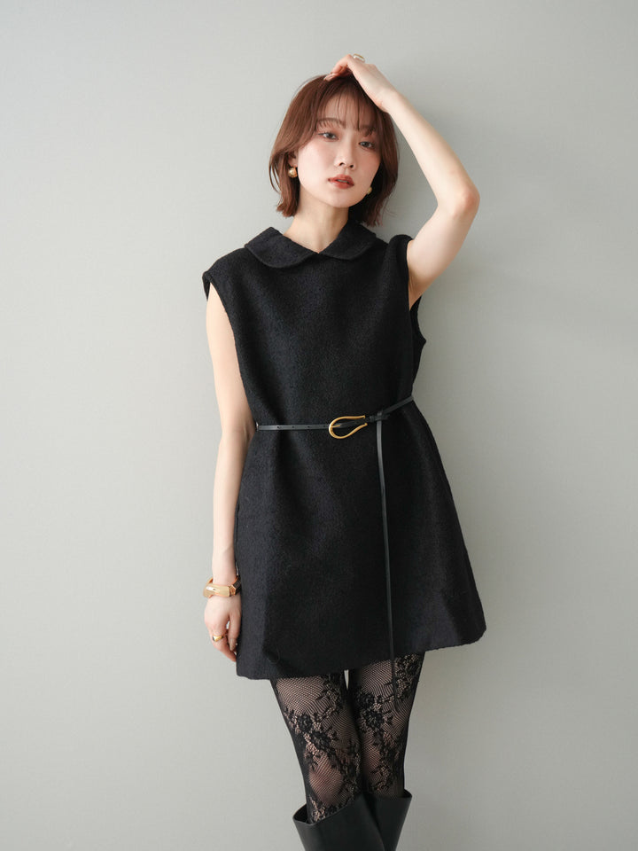 [SET]襟付きブークレミニワンピース+選べるアクセセット(2set)