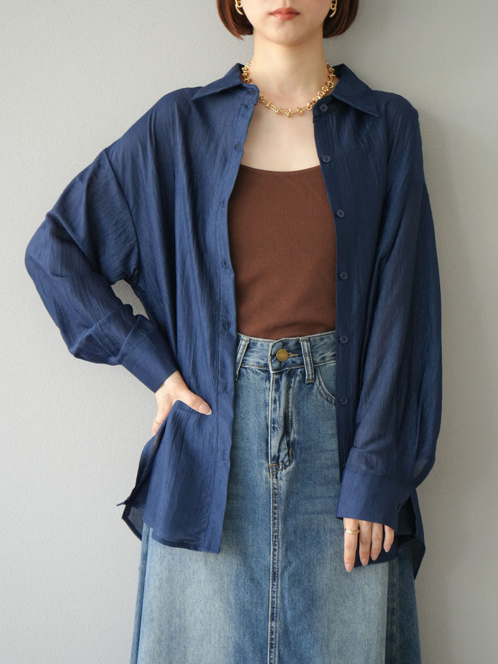 [予約]ワッシャーシャイニーシャツ/ブルー